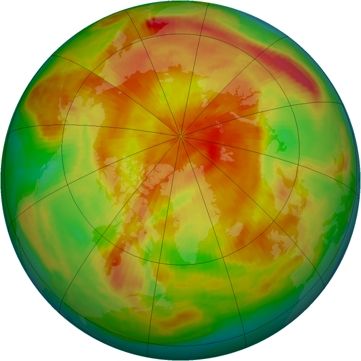 Arctic ozone map for 22 April 1999